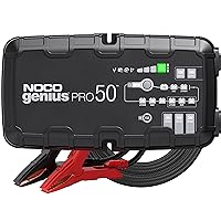 NOCO GENIUSPRO50, 50A Smart Car Battery Charger, 6V, 12V and 24V Portable Automotive Charger, Battery Maintainer, Trickle Charger and Desulfator for AGM, Lithium, Marine, Boat and Deep Cycle Batteries