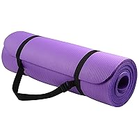 Signature Fitness Extra Thick High Density Anti-Tear Exercise Yoga Mat with Carrying Strap