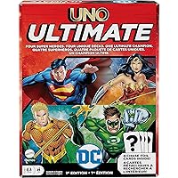 Mattel Games UNO Ultimate DC Card Game for Kids & Adults with 4 Character Decks, 4 Collectible Foil Cards & Special Rules