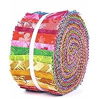 Soimoi 40Pcs Batik Print Cotton Precut Fabrics for Quilting Craft Strips 2.5x42inches Jelly Roll - Red