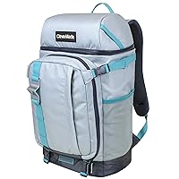 CleverMade Cardiff Backpack Cooler Bag - Insulated 24 Can Soft Leakproof Cooler with Bottle Opener, Dry Storage Compartments and Mesh Side Pockets, Grey (7067-4103-3908)