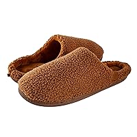 Oooh Yeah Men’s Non-Slip Solid Sherpa Fuzzy Slippers, Soft Cozy Fashion House Slippers for Indoor and Outdoor