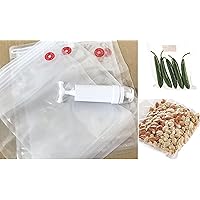 20 Counts BPA Free Med (9.1x11 Inches) and Large (11.8x11 Inches) Size Heavy Duty Reusable Vacuum Sealer Storage Bags for Freezer, Sous Vide Cooking, and Food Saver to Keep Freshness up to 5x longer
