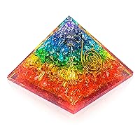Chakra Orgone Pyramid- Positive Energy Crystals - Promote E-Energy Protection and Healing Chakra help enhance Visionary Power and Vitality
