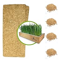 Cat Grass Refills for Self Watering Cat Grass Kit - 4 Mats and 4 Cat Grass Seed Packets (Cat Grass Refill Kit)