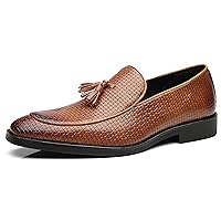 Men's Smoking Slipper Tassel Loafers Comfortable PU Leather Driving Boat Moccasins Casual Shoes