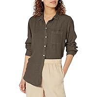 Velvet by Graham & Spencer Women's Mulholland Woven Linen Button Up Shirt
