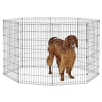New World Pet Products 42' Foldable Black Metal Dog Exercise Pen No Door