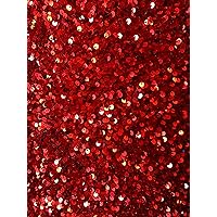 Stephanie RED Overlap Sequins on RED Stretch Velvet Fabric by The Yard for Gowns, Apparel, Costumes, Crafts - 10185, 5 Yards (56x180'')
