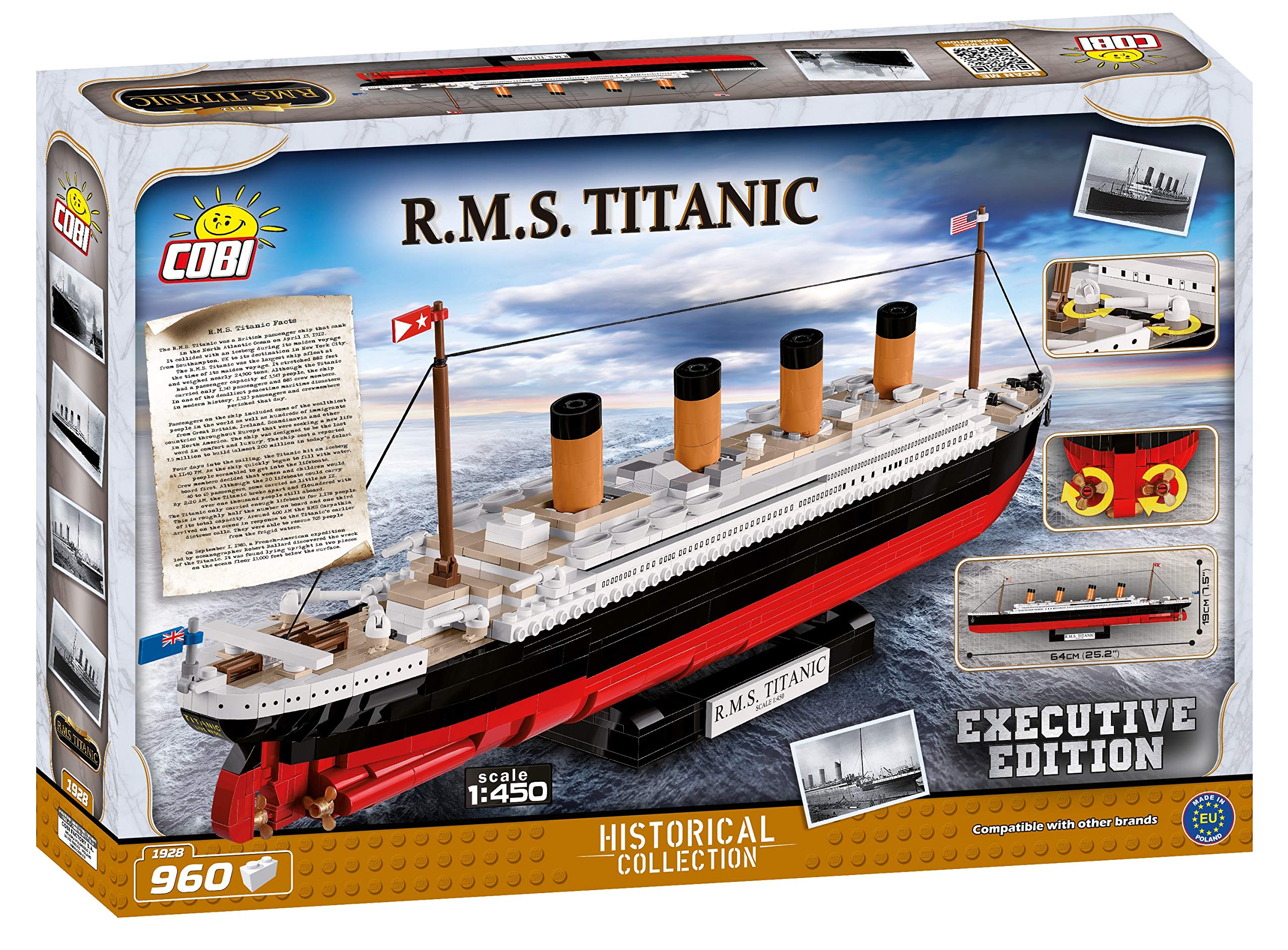 Mua COBI Historical Collection . Titanic Executive Edition Including  960 Bricks to 1:450 Scale - Easy to Follow Instructions- Faithful  Reproduction of The Famous Maritime Disaster Ship trên Amazon Mỹ chính hãng  2023 | Giaonhan247