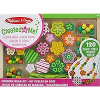Melissa & Doug Flower Power Craft Bead Set Wooden Beads for Jewellery Making Kit Arts and Crafts for Kids Age 5 Friendship Bracelet Making Kit for Girls or Boys 4 Year Old Girl Gifts