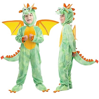 Spooktacular Creations Toddler Dinosaur Costume, Dragon Costume with Tail Wings for Kids Role Play, Halloween DressUp Party