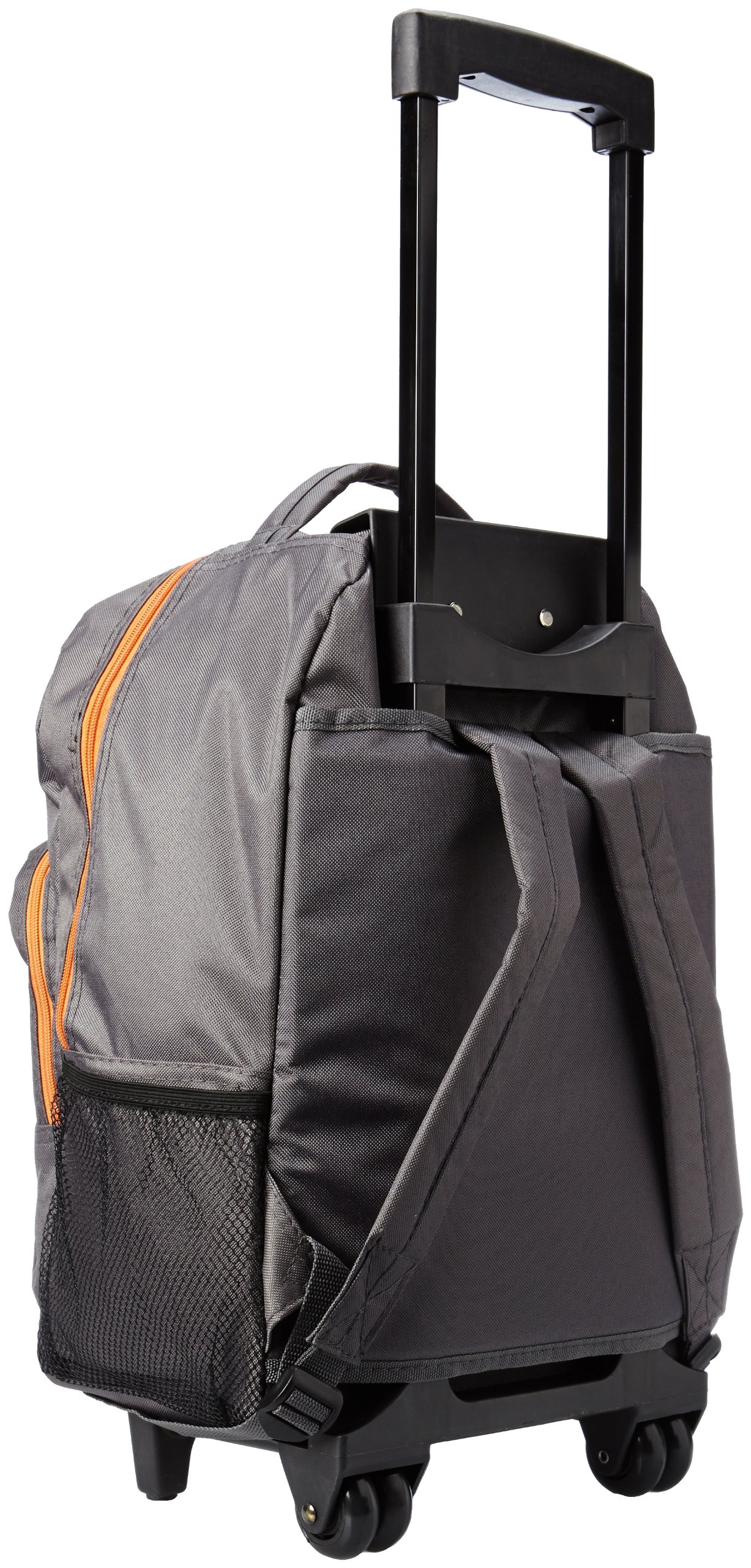 Rockland Double Handle Rolling Backpack, Charcoal, 17-Inch