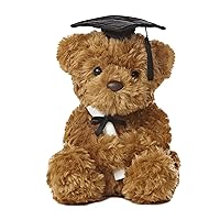 Aurora® Commemorative Graduation Wagner Bear-Black Cap Stuffed Animal - Celebratory Keepsakes - Endearing Comfort - Brown 8.5 Inches