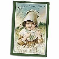 3dRose Shaker Family Pills Cure Sick Headache Cute Little Girl in a Bonnet - Towels (twl-169866-1)