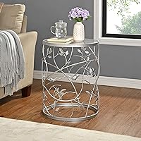FirsTime & Co. Silver Large Bird and Branches Side Table, American Designed, Silver, 16.5 x 16.5 x 22 inches (70310)