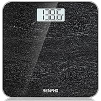 RENPHO Digital Bathroom Scale, Highly Accurate Body Weight Scale with Lighted LED Display, Round Corner Design, 400 lb, Core 1S, Marble