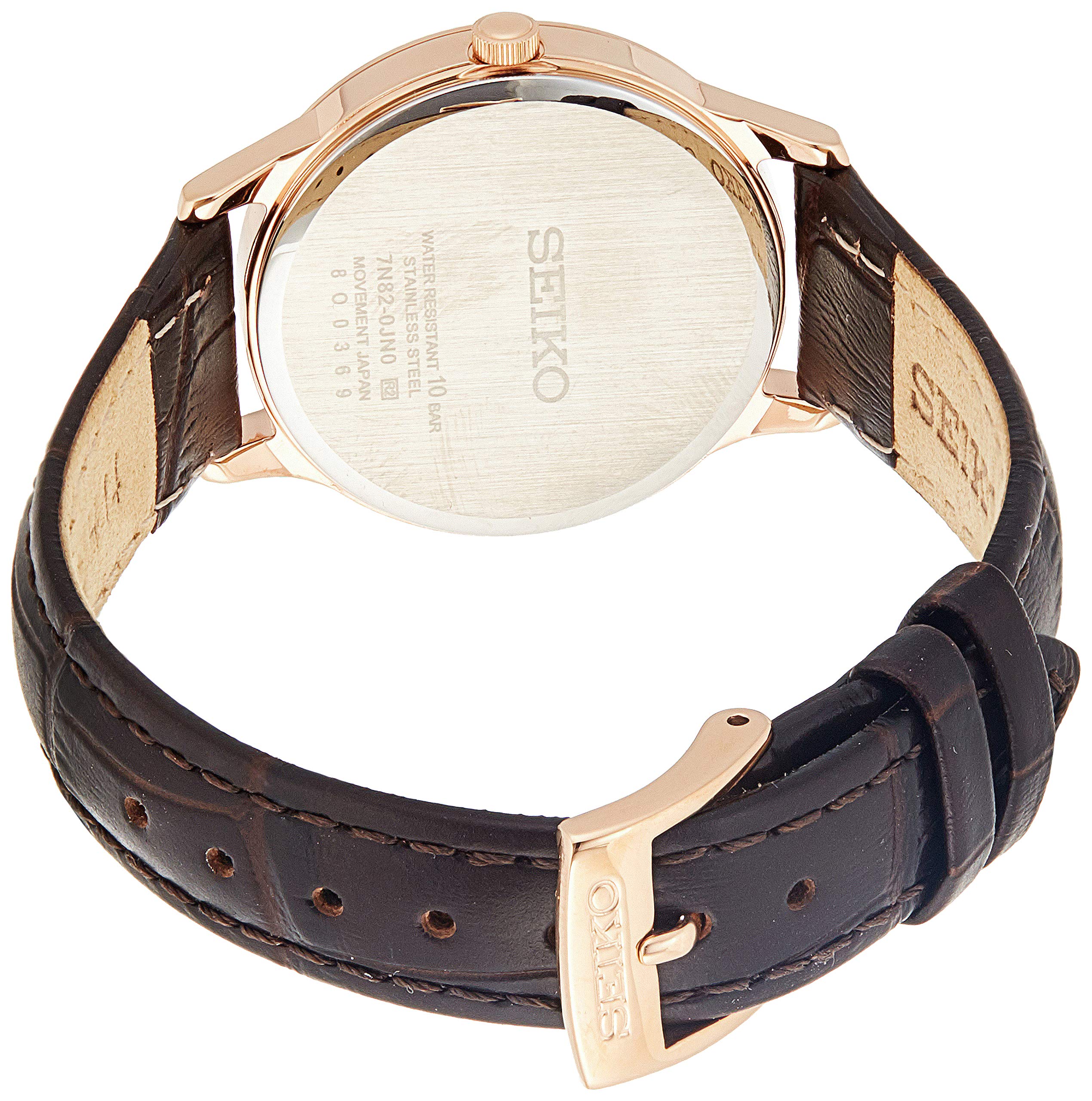 Seiko neo Classic Womens Analog Quartz Watch with Leather Bracelet SXDG98P1
