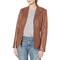 Cole Haan womens Leather Wing Collared Jacket