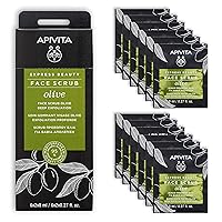 APIVITA Express Beauty Face Scrub Olive for Deep Exfoliation, 12 Packets