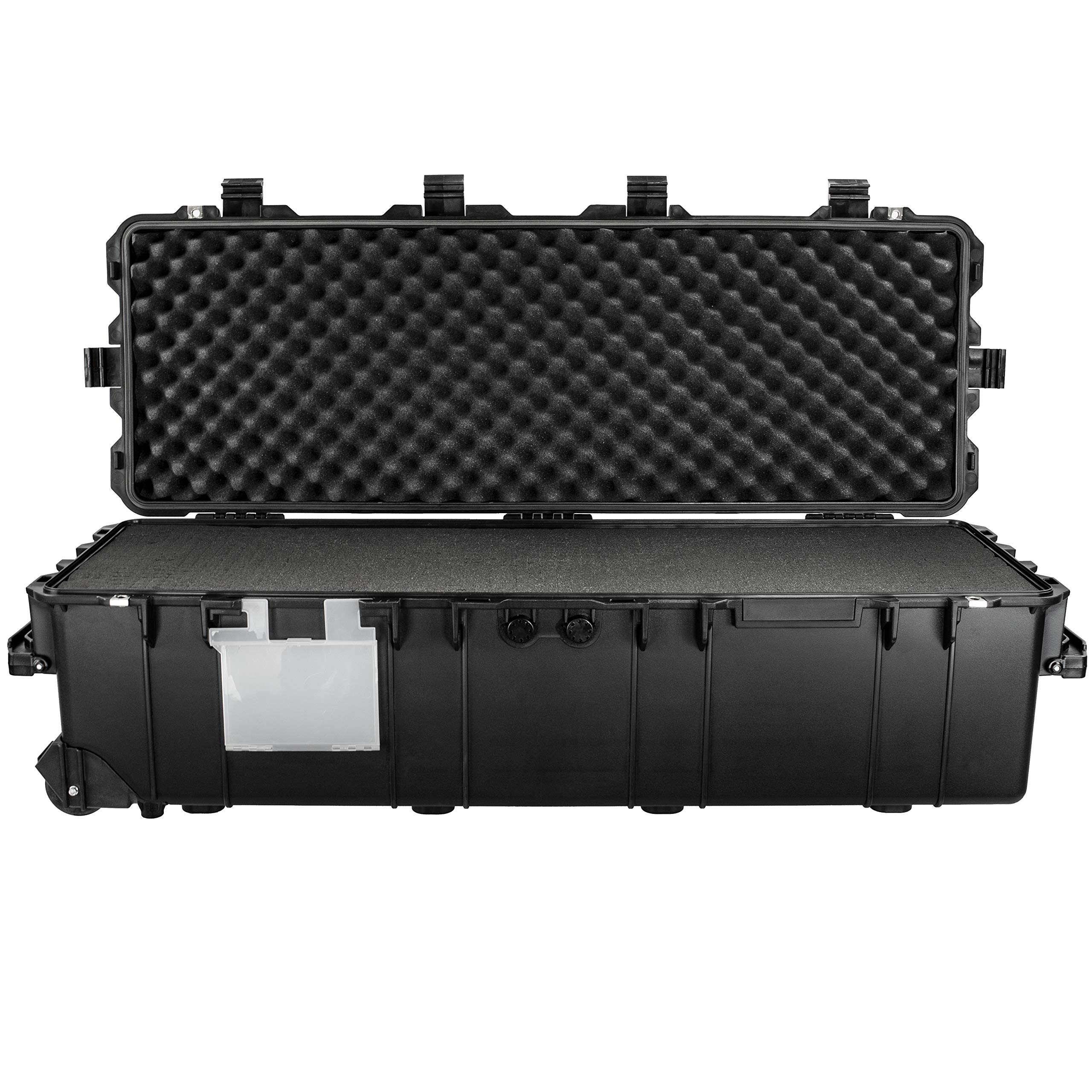 Eylar XXL 44 Inch Deep Heavy Transport Roller Gear, Camera, Tools, Equipment Hard Case Waterproof w/Foam Black