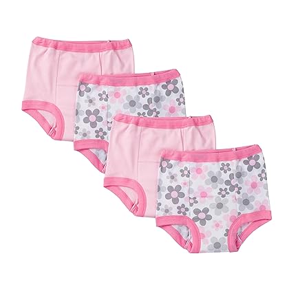 Gerber Baby Girls' Infant Toddler 4 Pack Potty Training Pants and Underwear