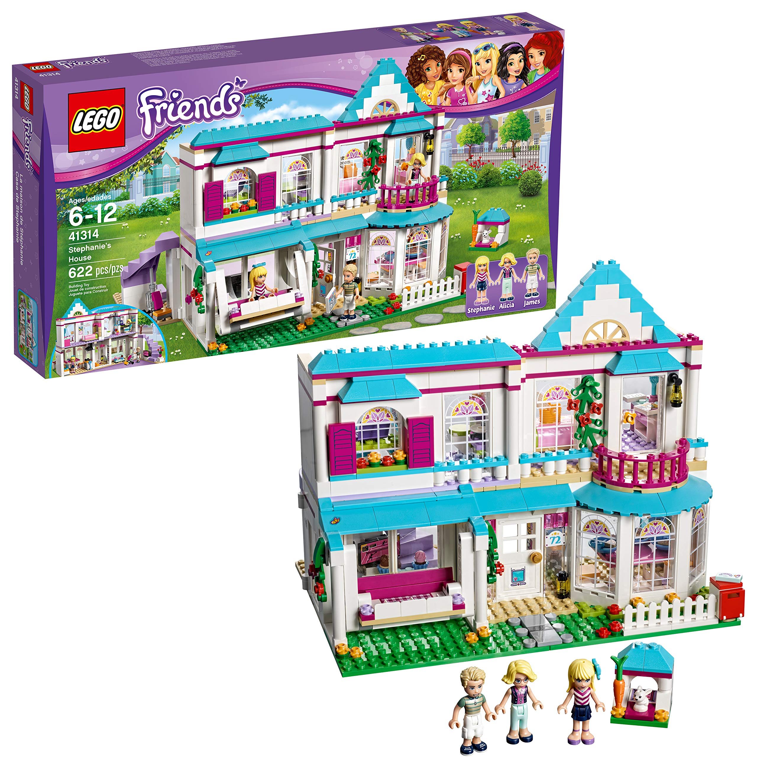 LEGO Friends Stephanie's House 41314 Build and Play Toy House with Mini Dolls, Dollhouse Kit (622 Pieces)