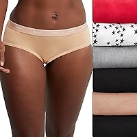 Hanes Womens Originals Hipster Panties, Breathable Stretch Cotton Underwear, Assorted, 6-Pack