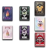 Bicycle Disney Playing Cards Bundle, 7 Pack of Disney Themed Premium Playing Cards, Princesses, Villains, Mickey Mouse, Classic Animated Disney Characters, Pixar Characters