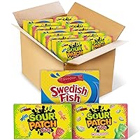 SOUR PATCH KIDS and SWEDISH FISH Soft & Chewy Candy Variety Pack, 15 Boxes