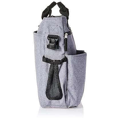 Skip Hop Messenger Diaper Bag with Matching Changing Pad, Duo Signature, Heather Grey