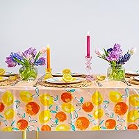 Talking Tables Citrus Fruit Lemon and Orange Paper Table Cover | Disposable Tablecloth, Recyclable Tableware for Summer, Alfresco Dining, Picnic | Rectangular 70