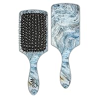 Paddle Shine Enhancer with Argan Oil, Distressed Wood - Ultra-Soft IntelliFlex Detangling Bristles with Boar Bristles For A Smooth & Shiny Finish - Pain-Free Hair Brush For Women & Men