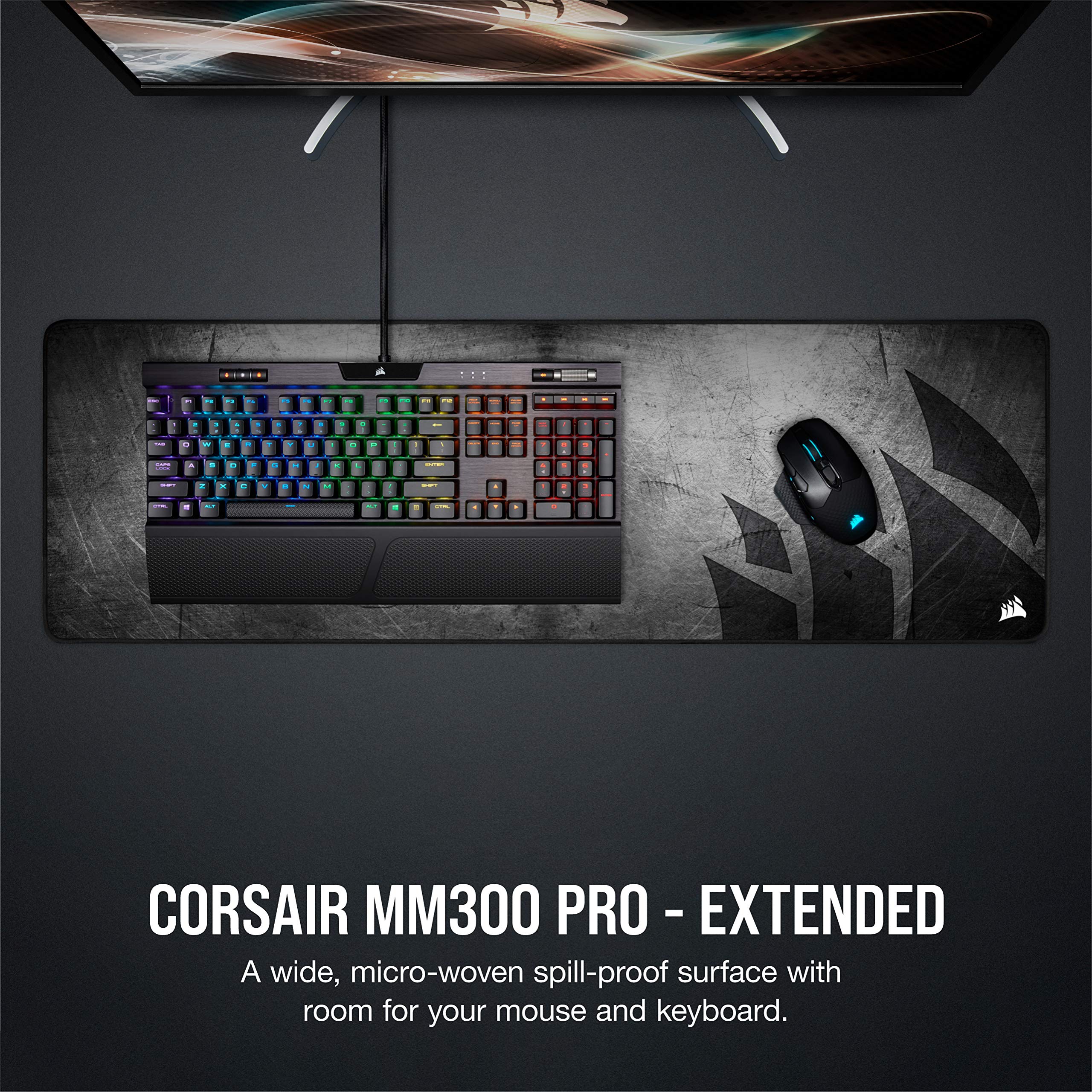 Corsair MM300 PRO Premium Spill-Proof Cloth Gaming Mouse Pad – Extended - Multicolor