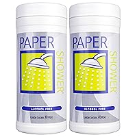 Paper Shower-Alcohol Free -Wet Towelette Only!- 80ct (2 x 40ct canisters per order)
