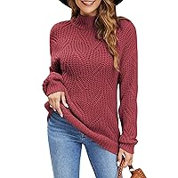 Blooming Jelly Womens Mock Turtleneck Sweater Oversized Cable Knit Fall Sweaters 2023 Trendy Fashion Winter Pullover Tops