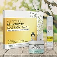 Luxurious Rose Gold Retreat Bundle: Gold Rosewater Facial Toner + Gold Face Mask + Overnight Mask