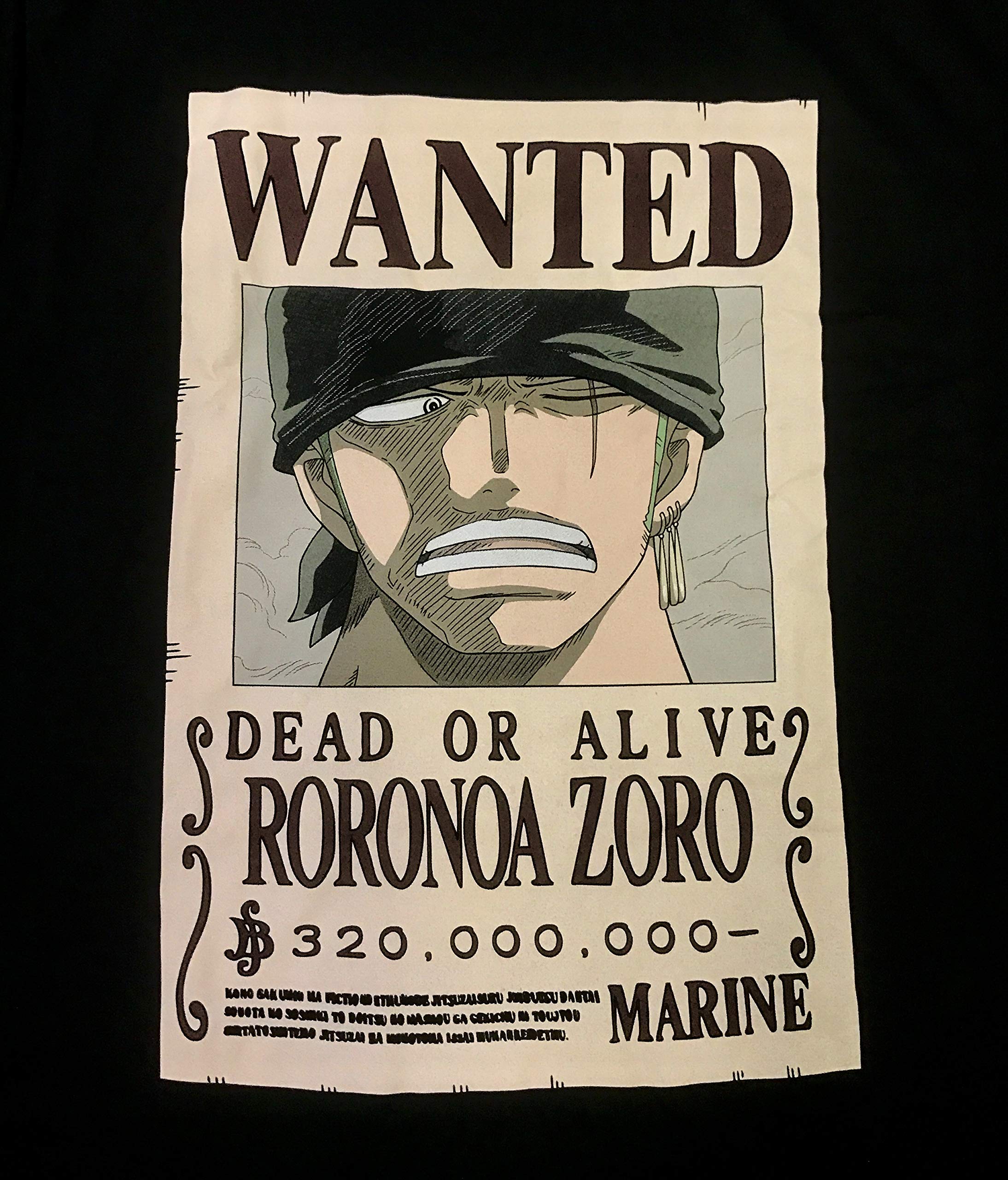 One Piece Roronoa Zoro Bounty T-Shirt - Officially Licensed