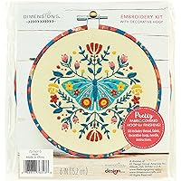 Dimensions Floral Moth Needlepoint Embroidery Kit for Adults, 6