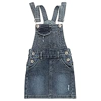 KIDSCOOL SPACE Girls Denim Skirts,Baby Little Big Girls Ripped Soft Stretchy Jeans Overall Dress