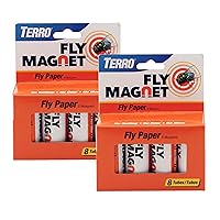 T518SR Magnet Sticky Fly Paper 16 Total Traps, 2 Pack, Brown