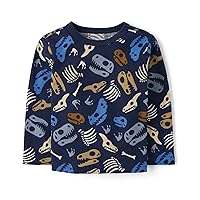 The Children's Place Baby Boy's and Toddler Long Sleeve Thermal Shirt, Dino Waffle, 3T