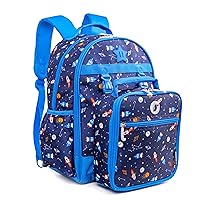 J World New York Unisex Kid's Backpack with Lunch Bag Set, Spaceship, One Size