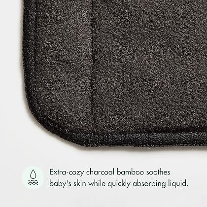 Naturally Natures Cloth Diaper Inserts 5 Layer. Charcoal Bamboo Reusable Diaper Liners with Gussets (Pack of 12)