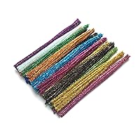 300pcs 15 Colors Glitter Creative Pipe Cleaners Chenille Stem 12 Inches x 6 mm,Pipe Cleaners for Arts and Crafts (15colors, 12inches)