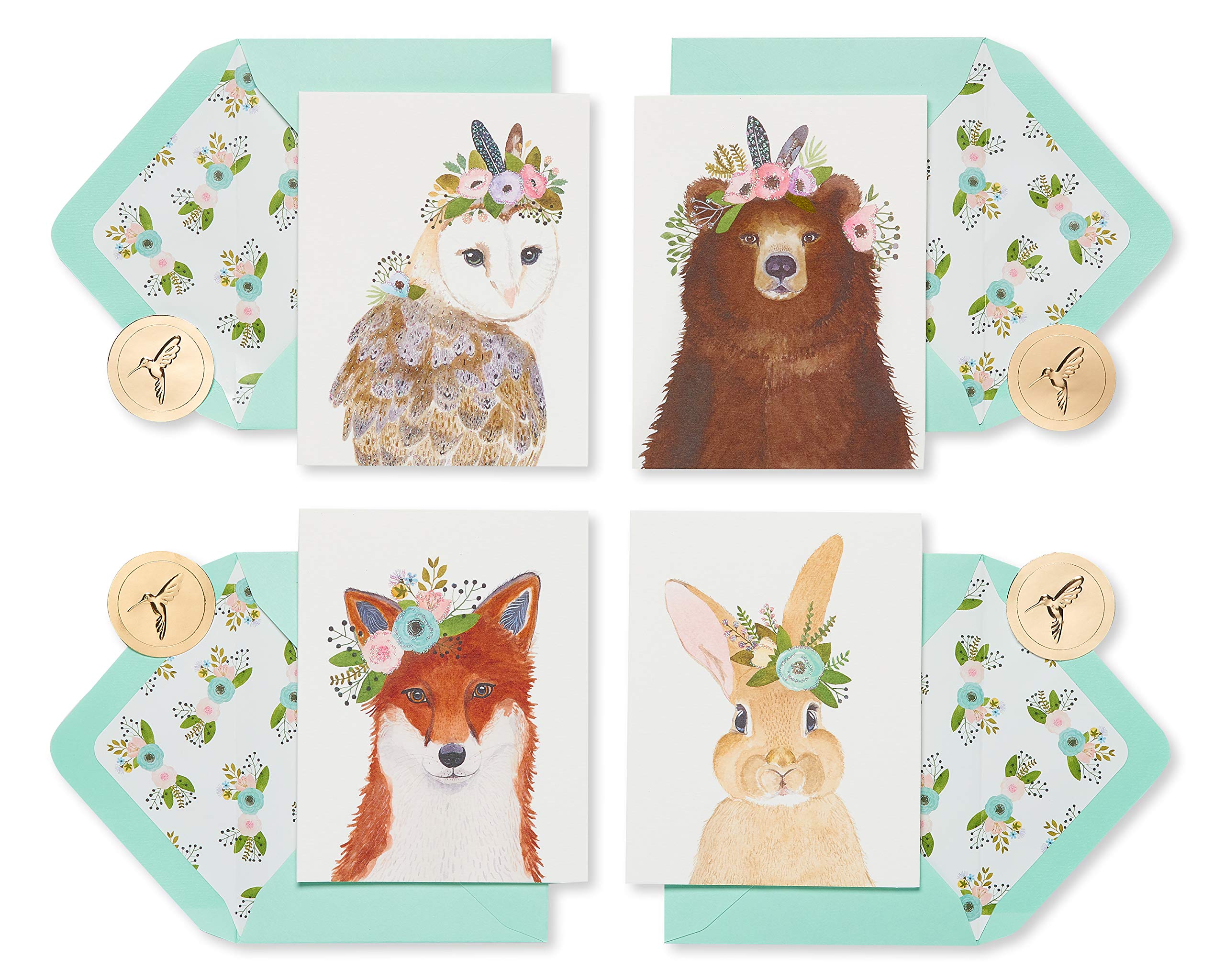 Papyrus Blank Cards with Envelopes, Woodland Animals (20-Count)