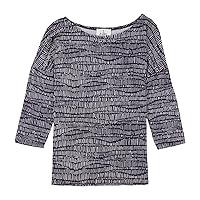 A-Line Womens 2-Tone 3/4 Sleeve Top Pullover Blouse