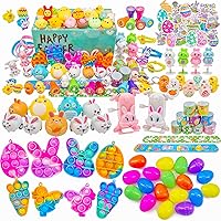 Easter Party Favor Toys Wiht Colorful Plastic Eggs, Easter Party Supplies, Assorted Toy for Easter Egg Hunt Event, Easter Basket Stuffers, Easter Goodies, Easter Gifts, Easter Party