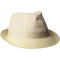 Henschel Hats Men's Linen Blend Fedora with Leather Side Tab