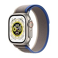 Apple Watch Ultra [GPS + Cellular 49mm] Smart Watch w/Rugged Titanium Case & Blue/Gray Trail Loop M/L. Fitness Tracker, Precision GPS, Action Button, Extra-Long Battery Life, Brighter Retina Display